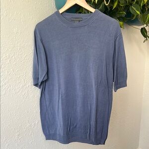 Consensus Light Blue Silk Knit Top